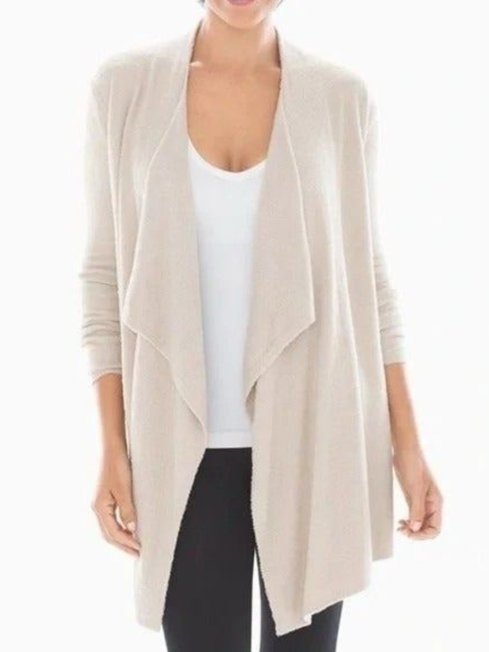 Barefoot Dreams Bamboo Chic Lite Open-Front Draped Cardigan